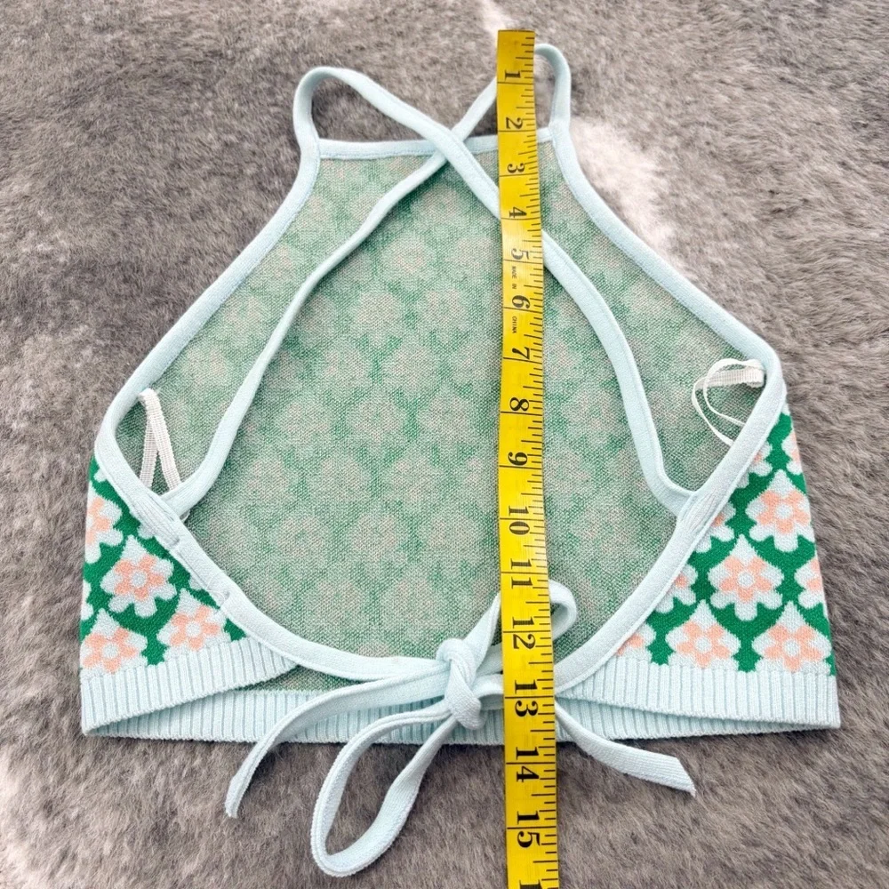 Debut High Neck Floral Crop Top Small - Picture 8 of 9